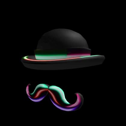 Neon Lights Bowler and Mustache